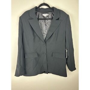 NWT Good American Drapery Boyfriend Black Blazer S/M (1/2)